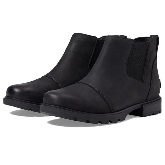 New Woman's Boots SOREL Emelie™ III Chelsea Waterproof Bootie Size 10 Black - Picture 1 of 6